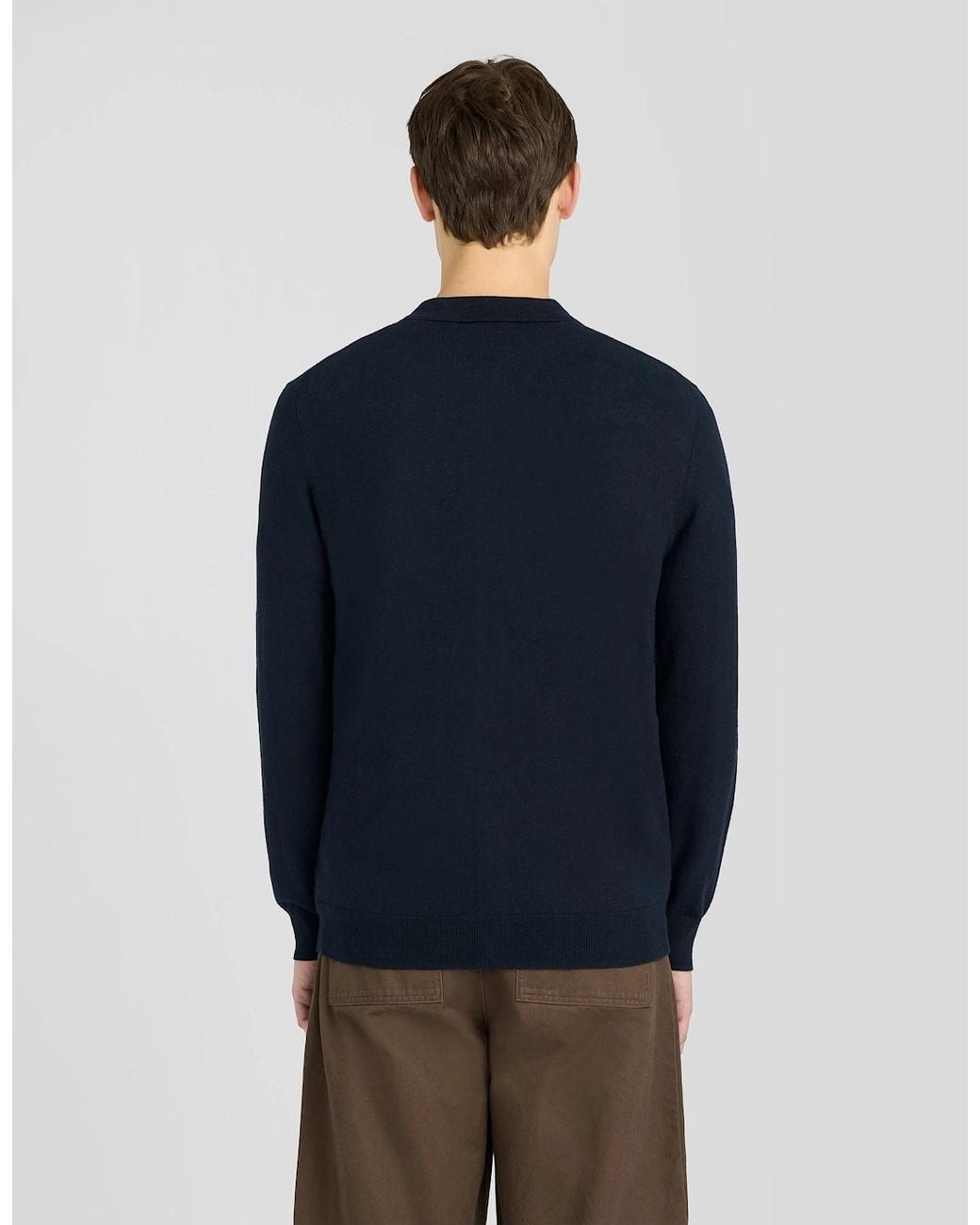 Lyle & Scott Blue Cotton Merino Knitted Shirt for men