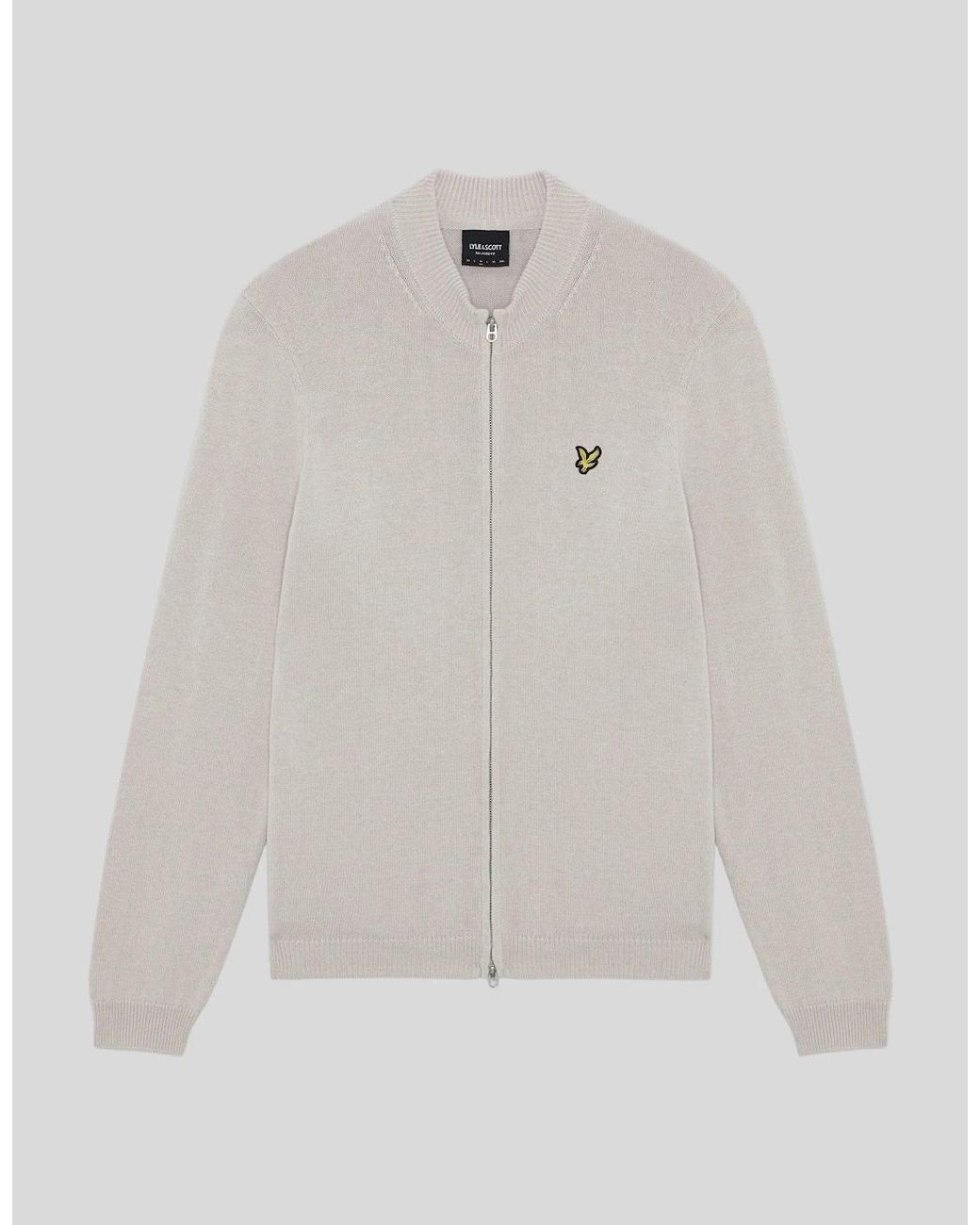 Lyle & Scott Natural Cotton Merino Zip Cardigan for men