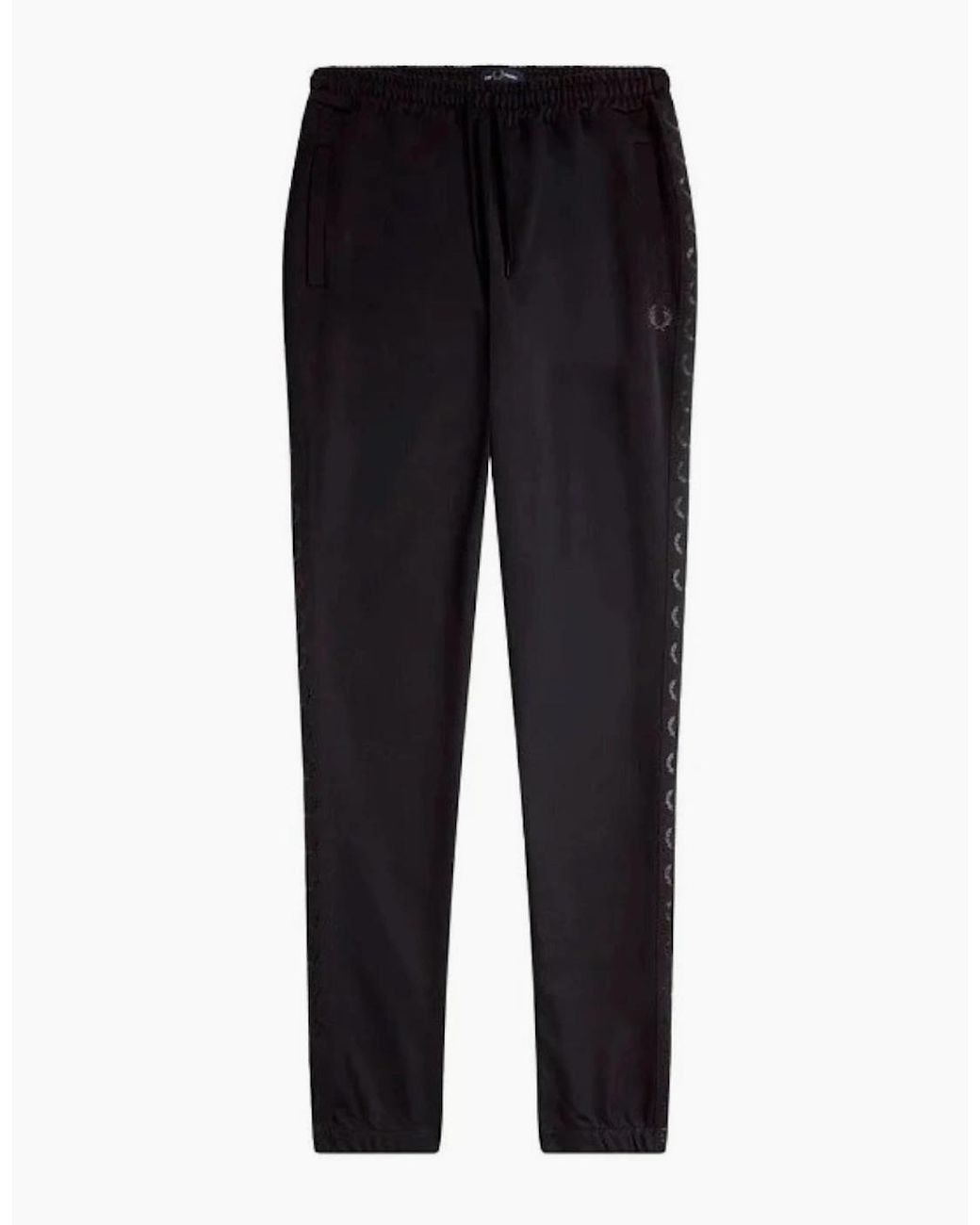 Fred Perry Black Contrast Tape Track Pant for men