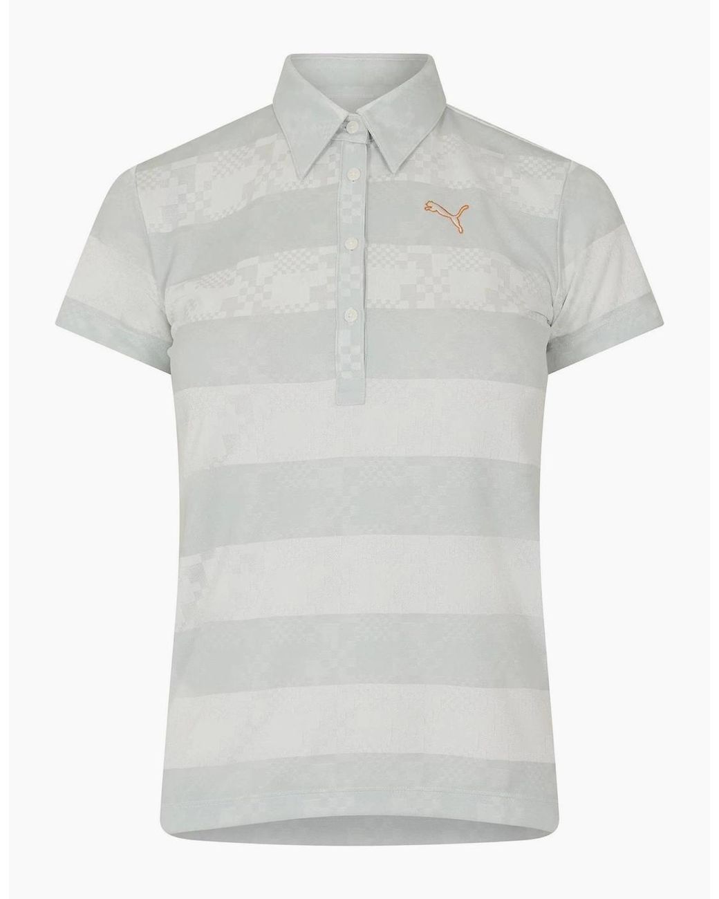 PUMA Gray Golf Ss Border Polo