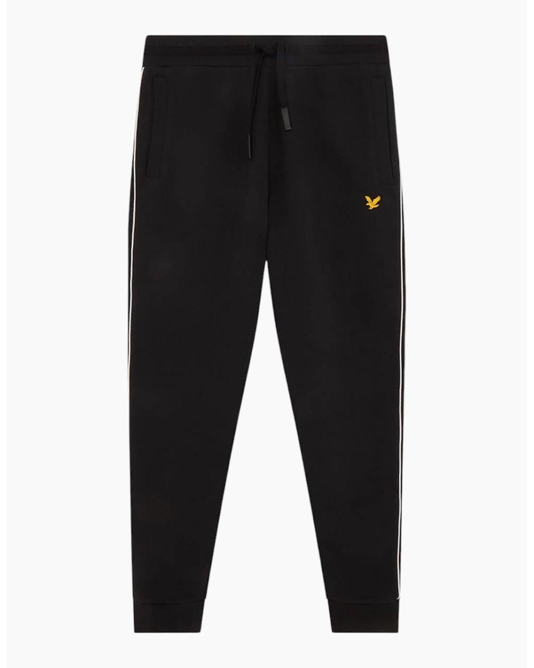 Lyle & Scott Black Lyle & Scott Jogger Fleece Bottom Sweatpants Trouser Contrast Piping for men