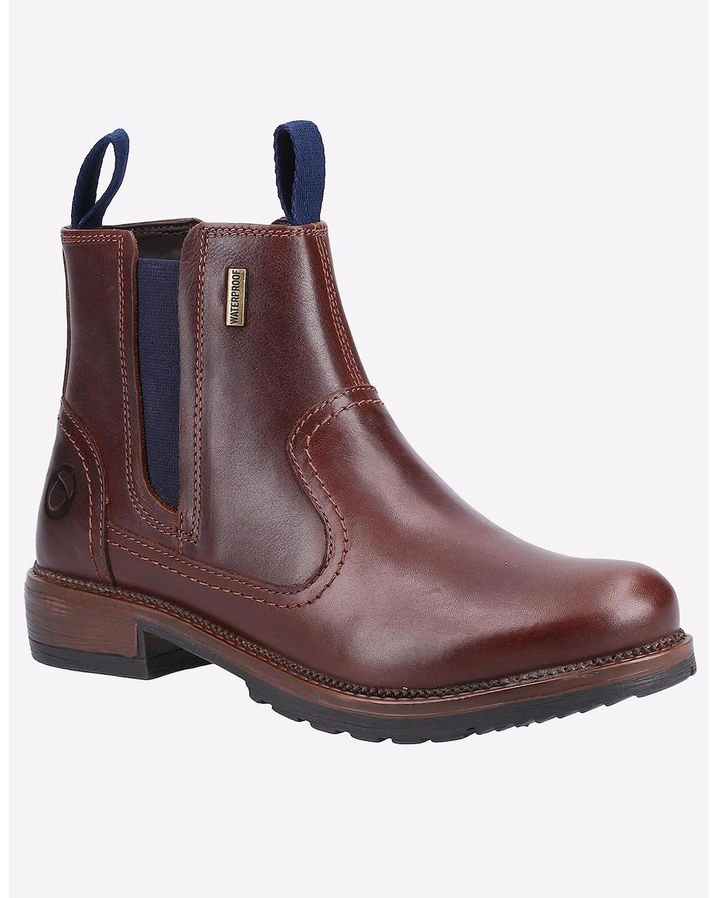 Cotswold Purple Laverton Memory Foam Leather Boots
