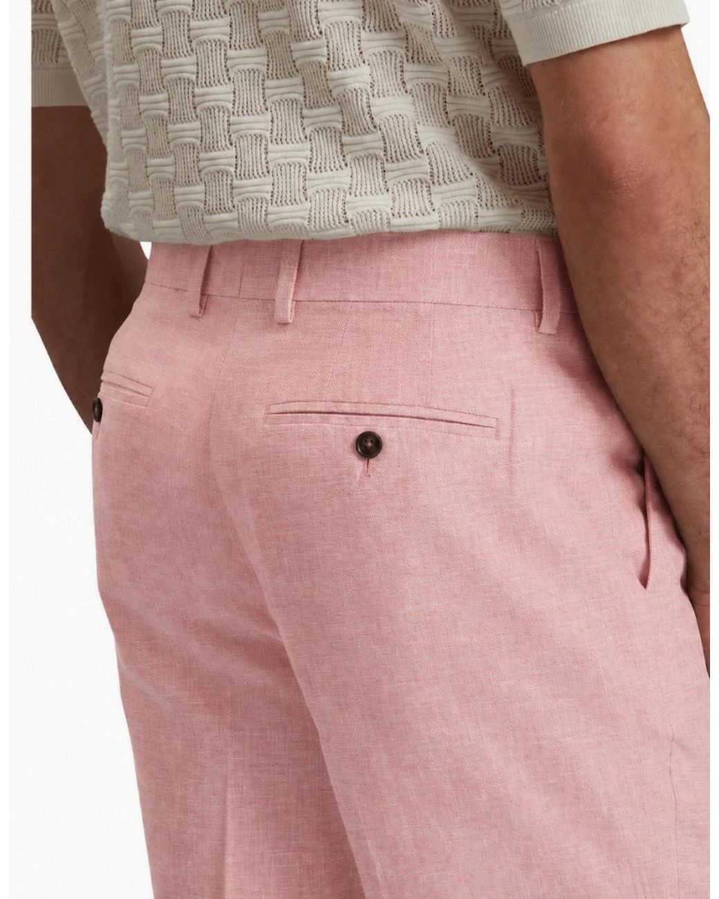 Ted Baker Pink Kenleys Stretch Linen Light Short for men