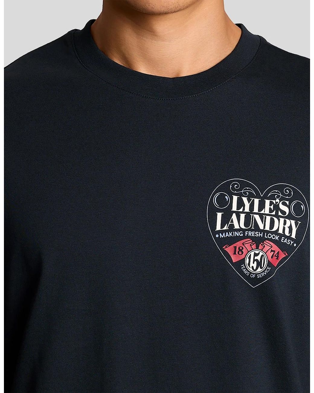 Lyle & Scott Blue Chest Graphic T-Shirt for men