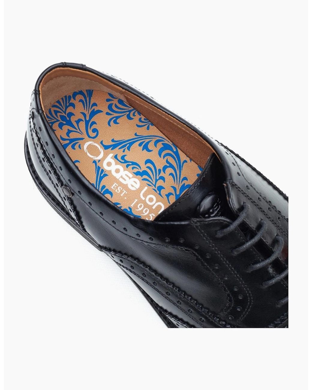 Base London Black London Clarence Brogue Shoes for men