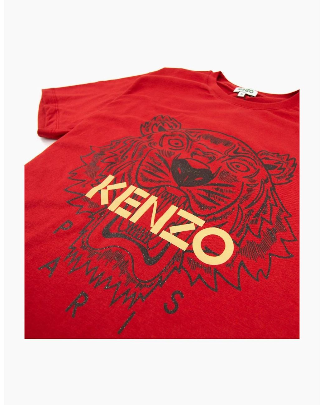 KENZO Red Glitter Tiger T-Shirt for men