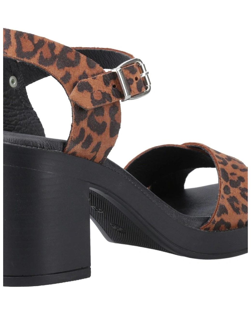 Hush Puppies Brown Georgia Leather Leopard Sandals