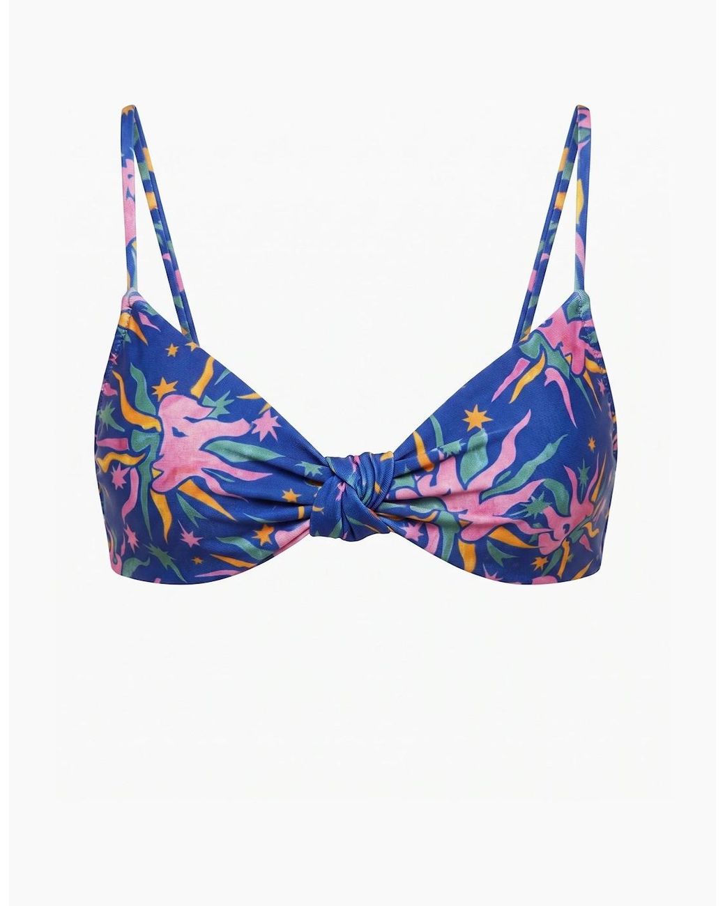 Oceanus Blue Daphne Rose Bikini Top