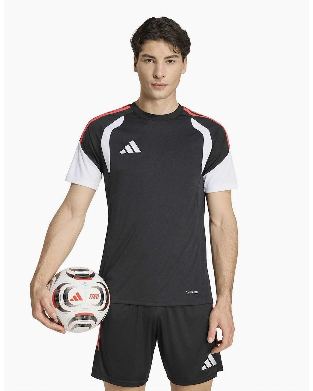 Adidas Black Tiro Crew Neck Raglan Short Sleeve Jersey T-Shirt for men