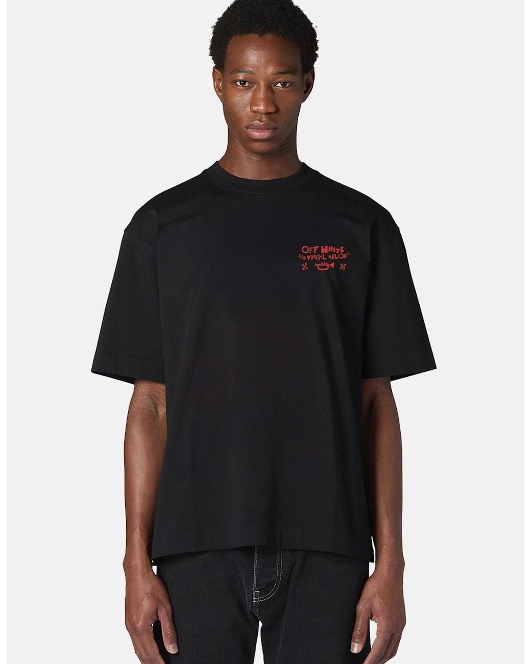Off-White c/o Virgil Abloh Black Md Arrow Trumpet Skate S/S Tee for men