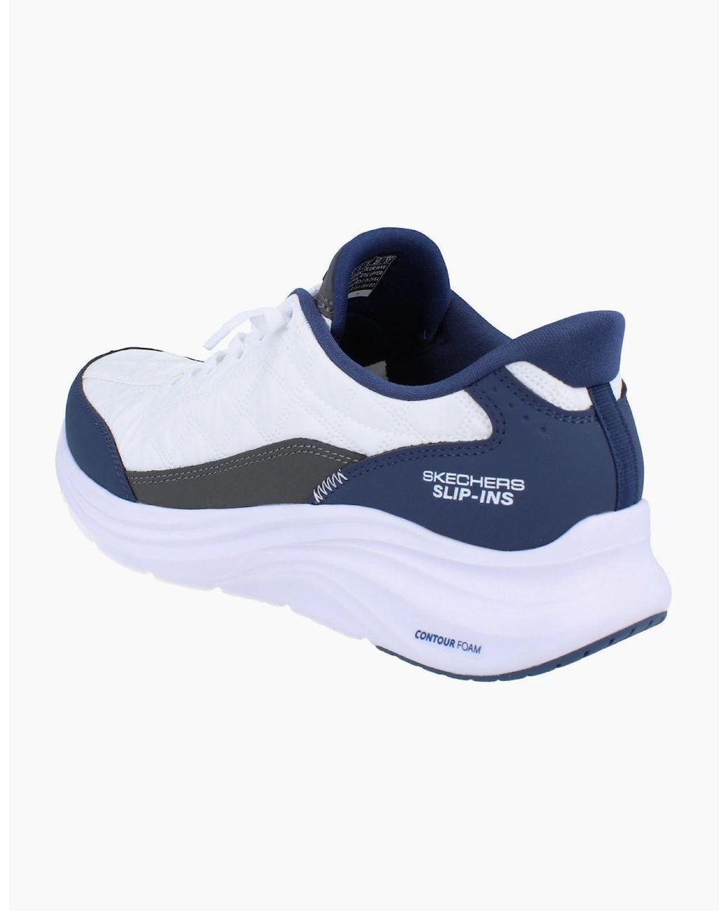 Skechers Blue Hands Free Slip-Ins Contour Foam Trainers 150404 Shoes Wnv