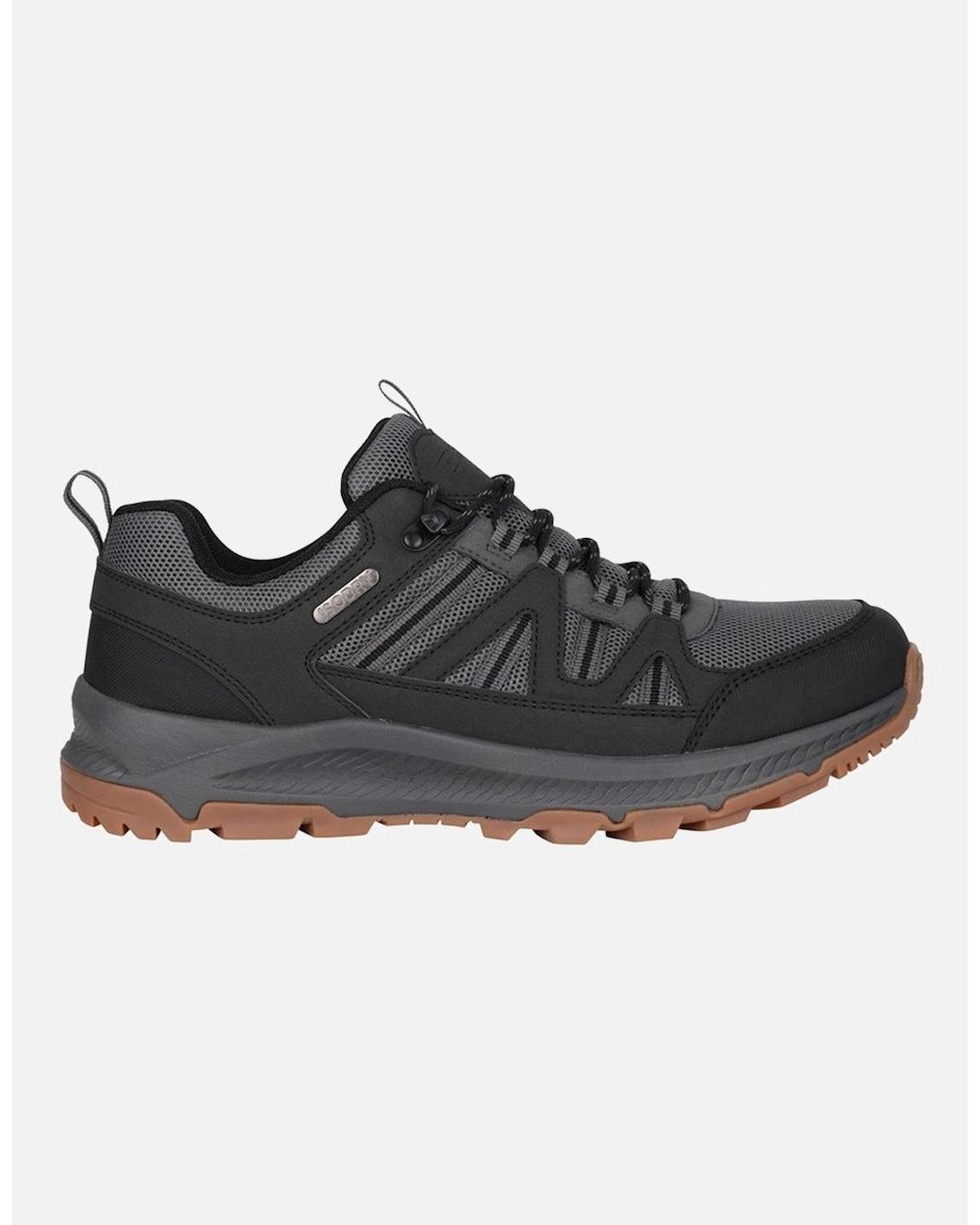 Mountain Warehouse Black Route Suede Waterproof Outdoor Walking Shoes for men