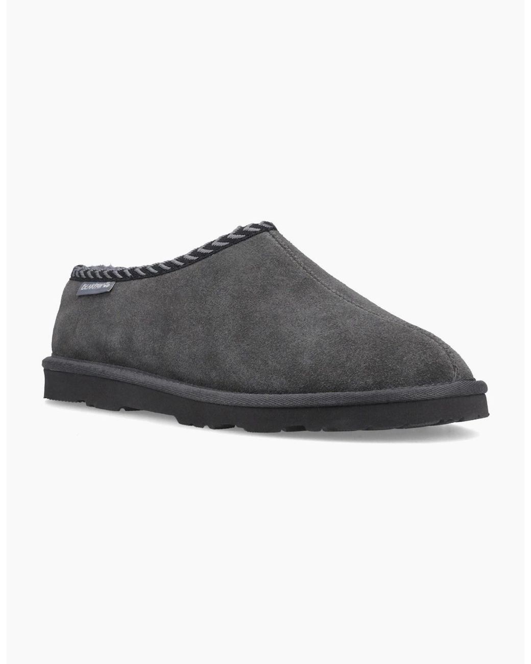 BEARPAW Gray Beau Suede Dark Slippers for men