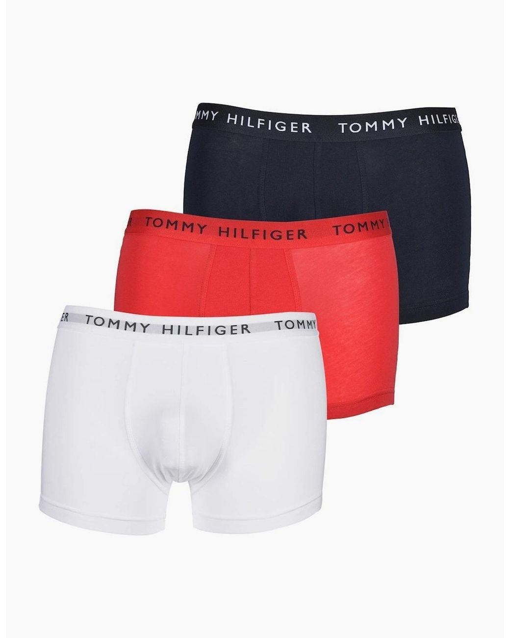 Tommy Hilfiger Red 3-Pack Premium Essential Logo Boxer Trunks for men