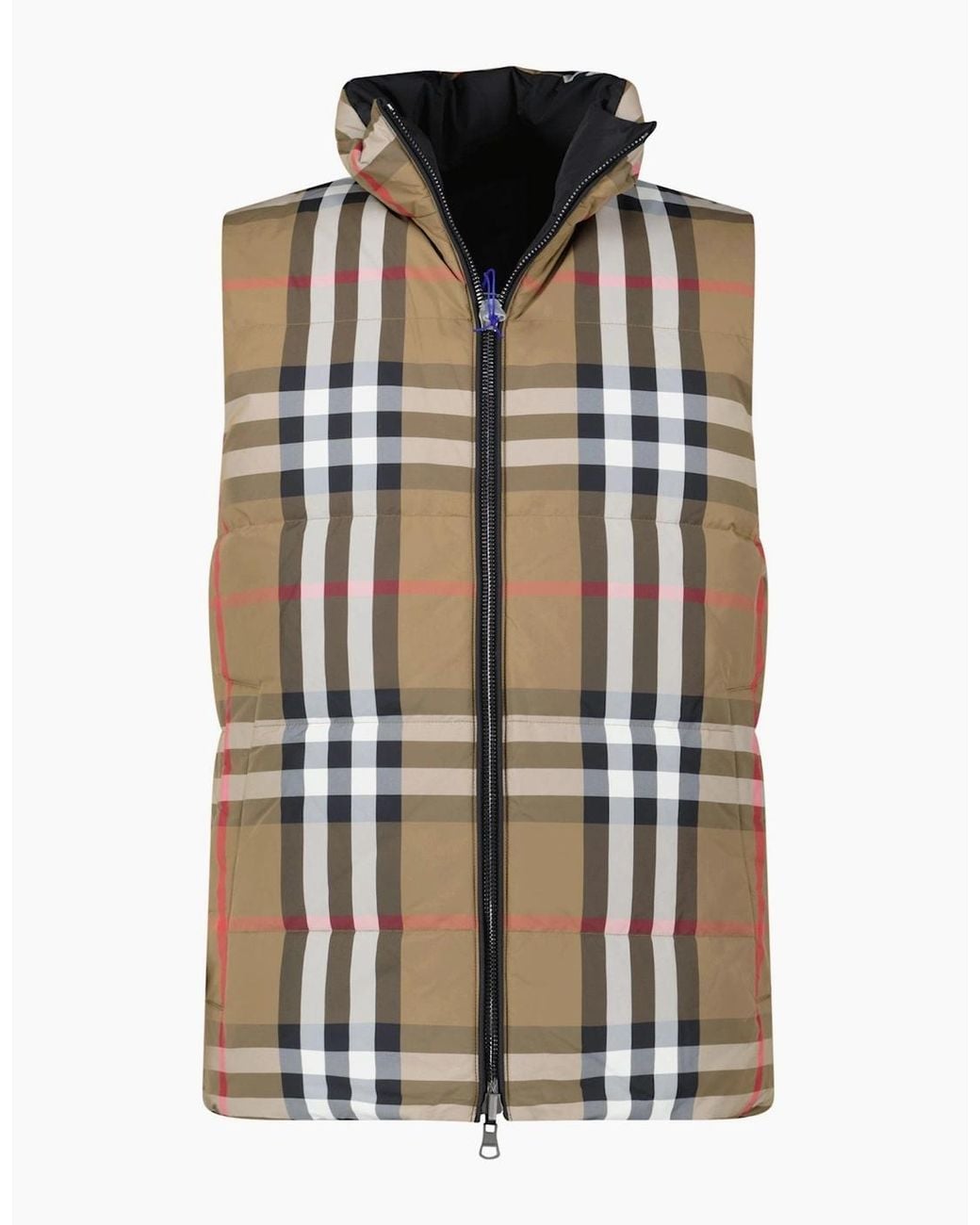 Burberry White 'Lowick' Reversible Down Gilet & Check for men