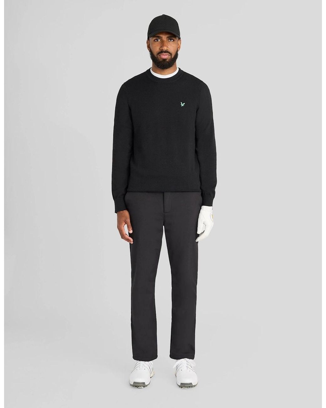 Lyle & Scott Black Eagle Cotton Blend Crew Neck Sweatshirt for men
