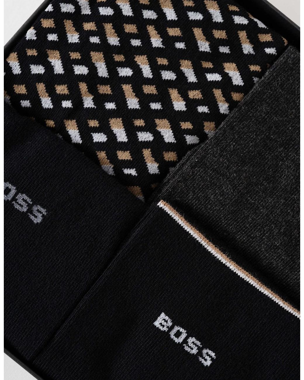 Boss Black Boss Monogram 4 Pack Sock Gift Set for men