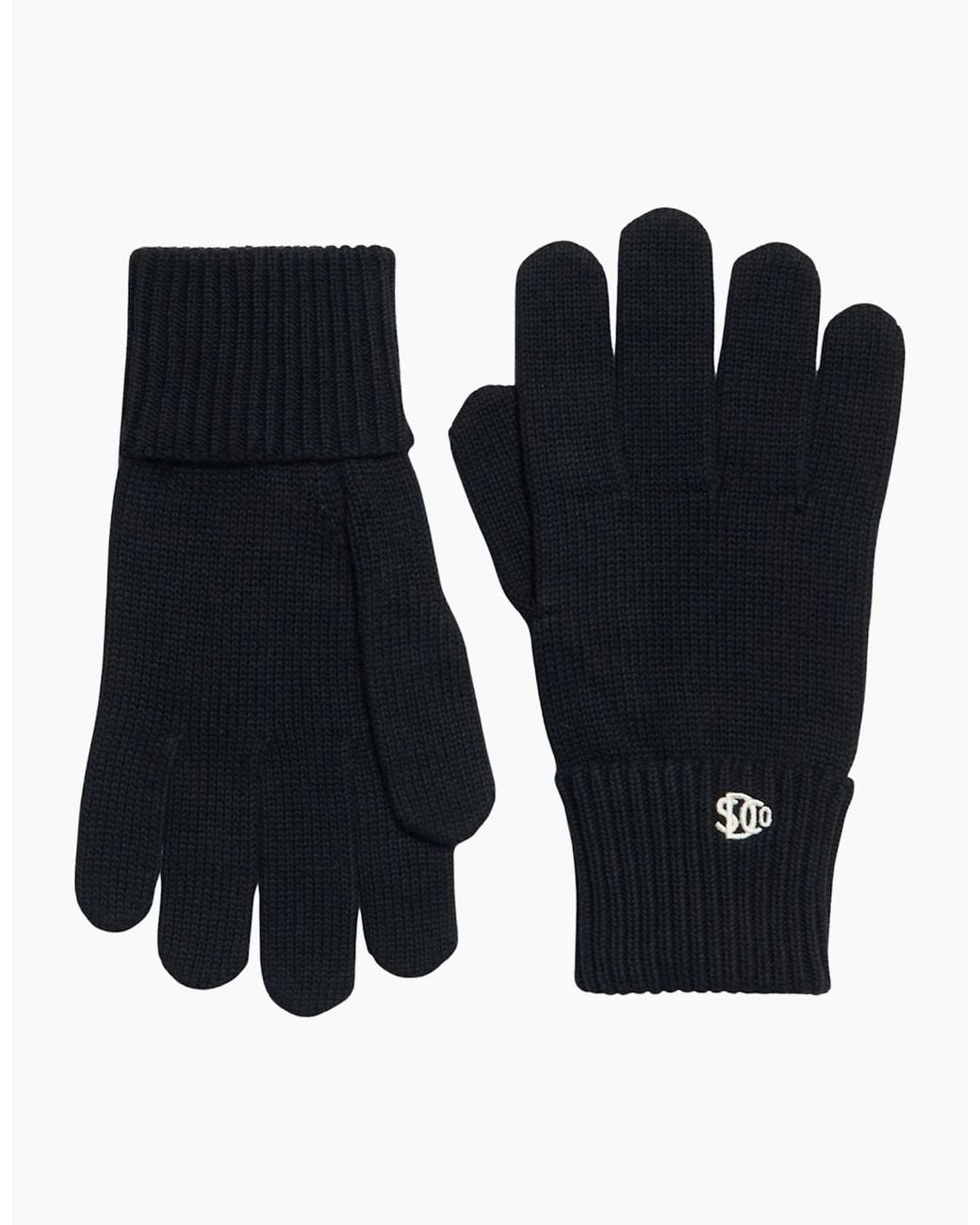 Superdry Black Sd Logo Knitted Gloves for men