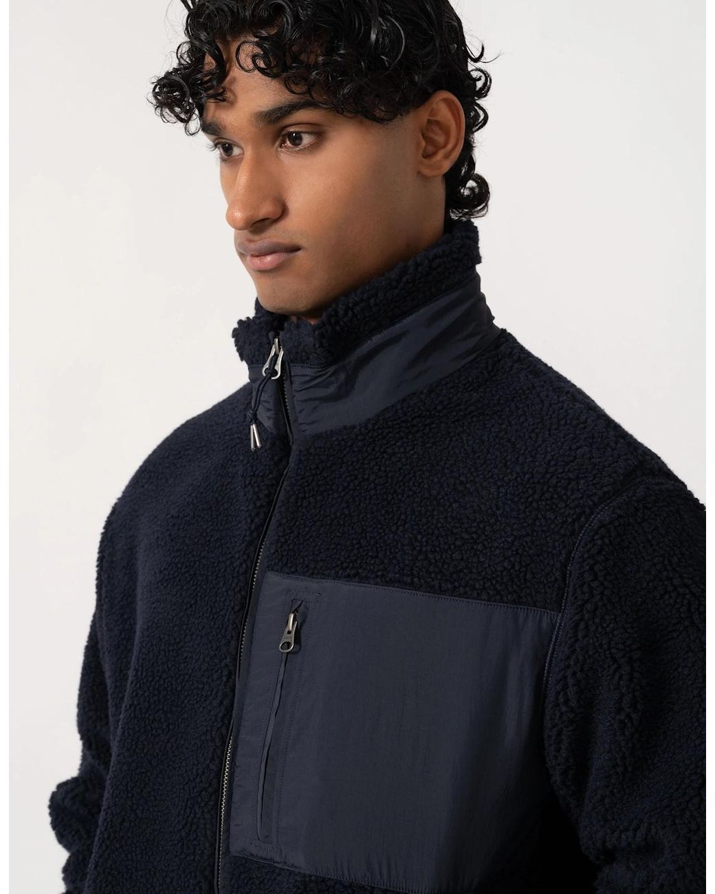 Gant Blue Patch Pocket Fleece Jacket for men