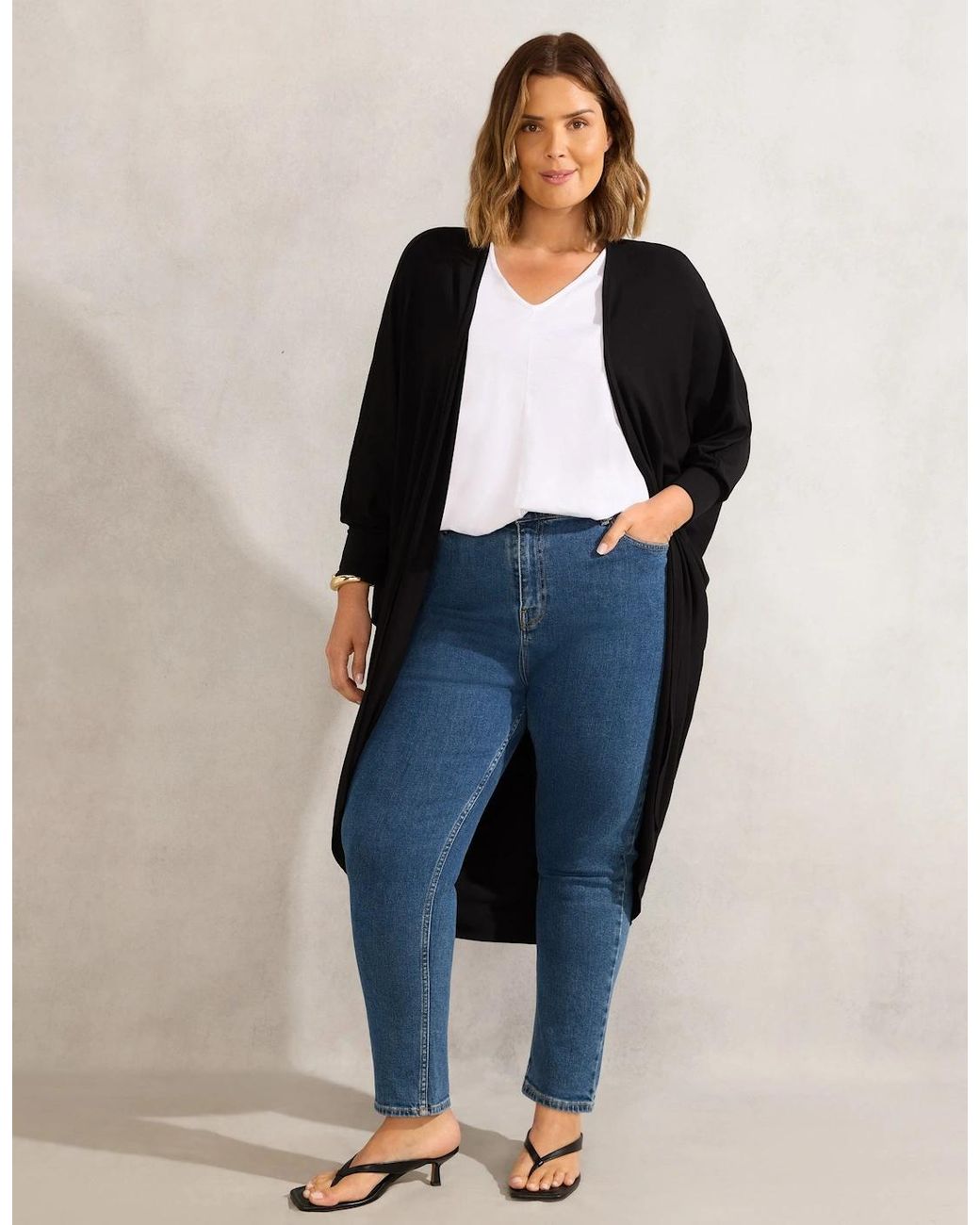 Live Unlimited London Blue Longline Cardigan