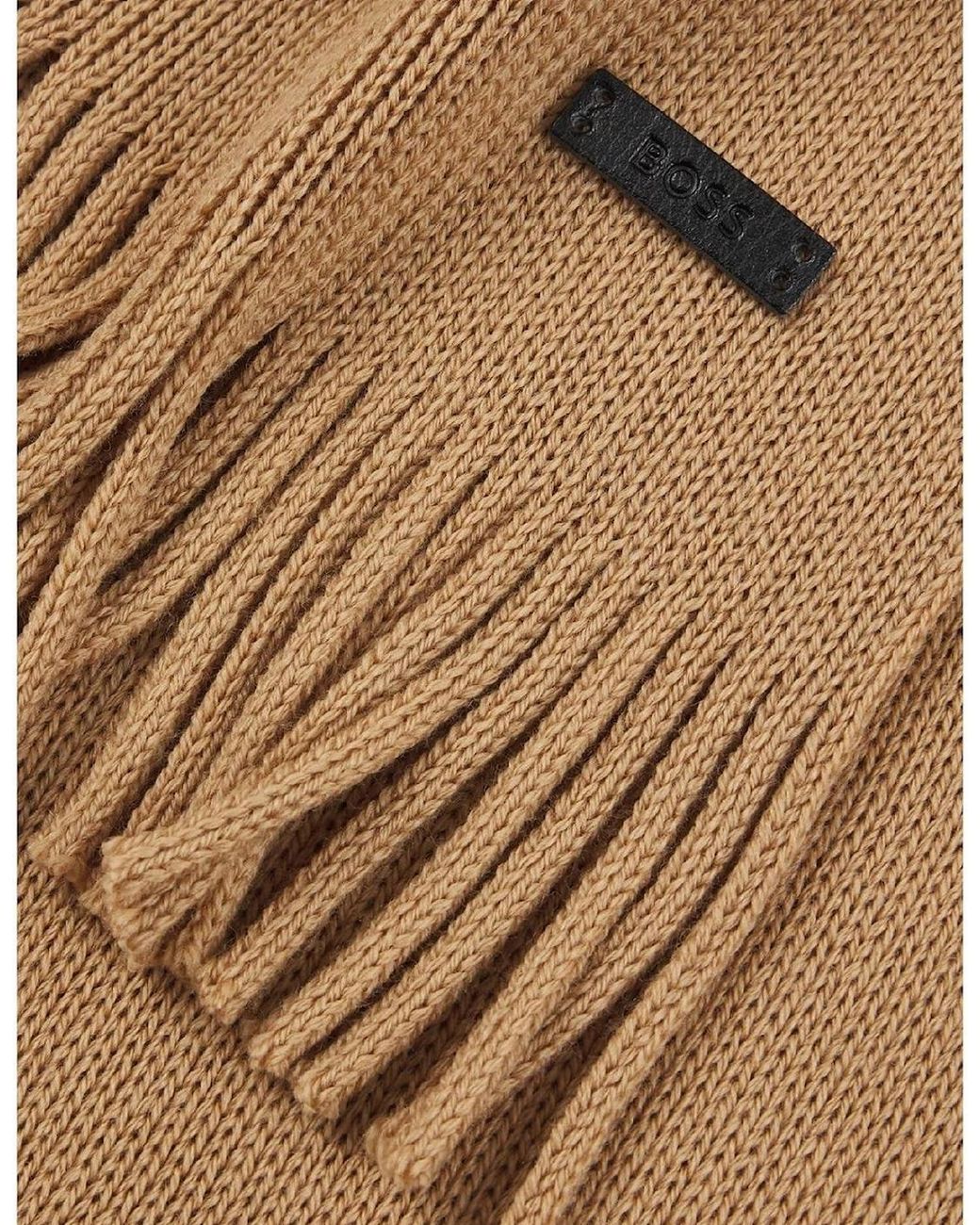 Boss Natural Logo Plaque Scarf for men