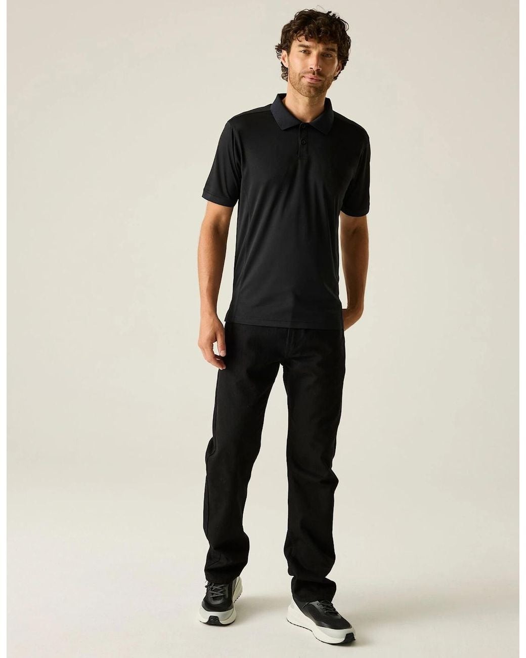 Regatta Black Professional Adult Pique Polo Shirt