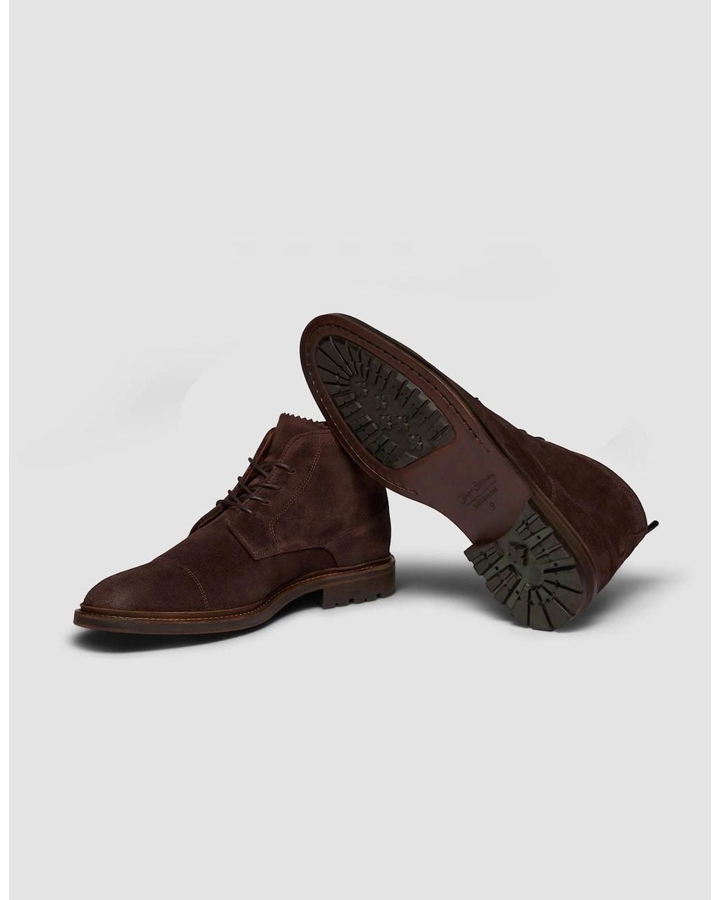 Oliver Sweeney Brown Drave Hand-Burnished Suede Chukka Boots for men