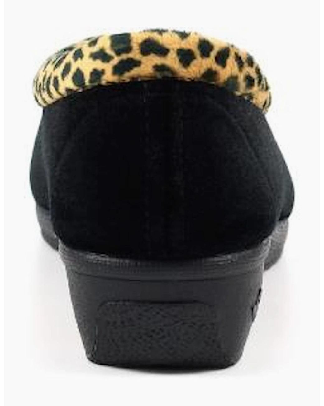 Lunar Black Paloma Ocelot Trim Slipper Kla005