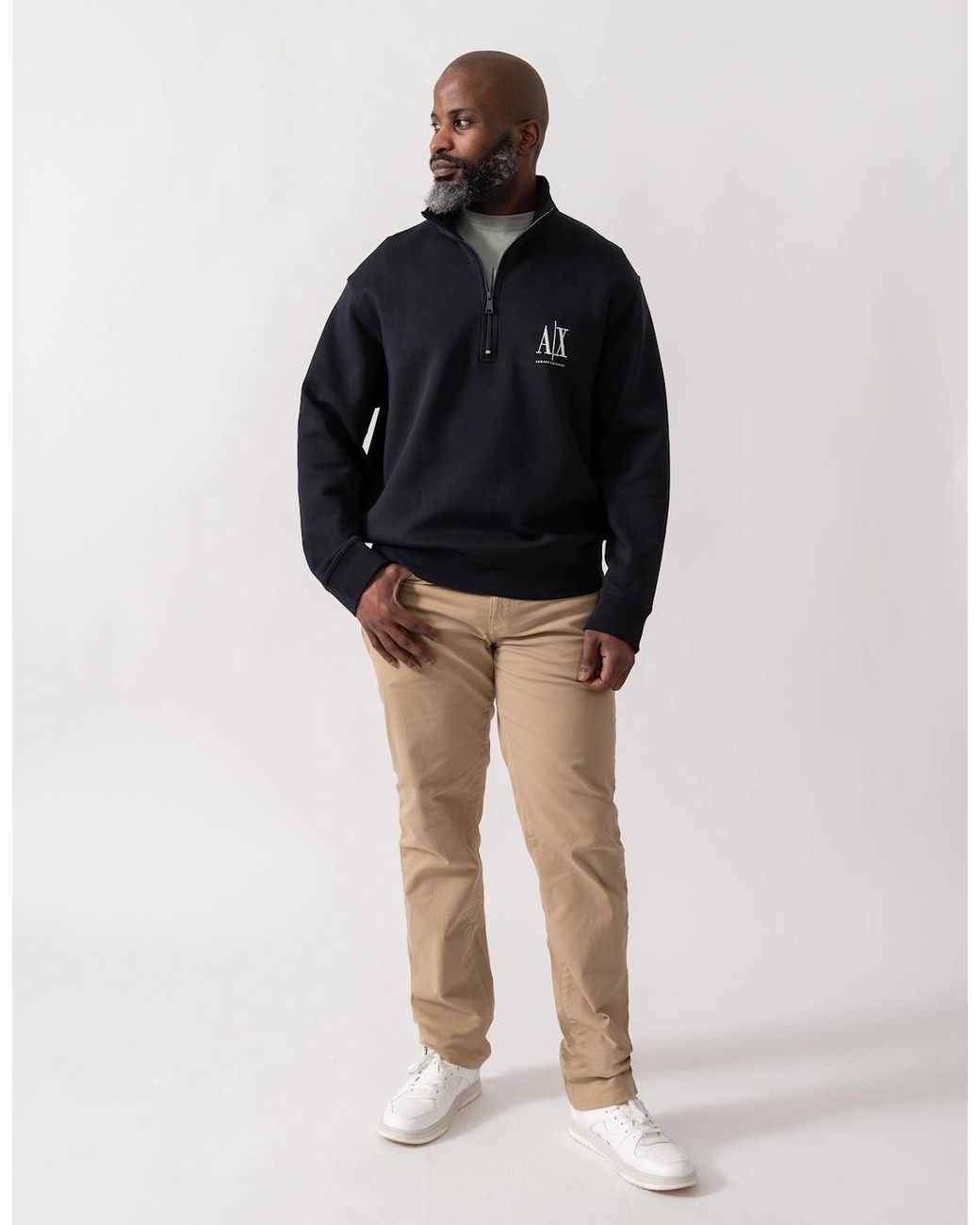 ARMANI EXCHANGE Black Embroidered A for men