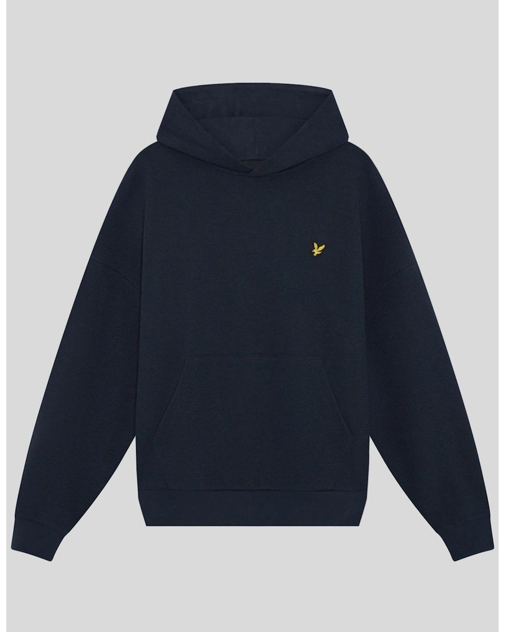Lyle & Scott Blue Textured Rib Hoodie for men