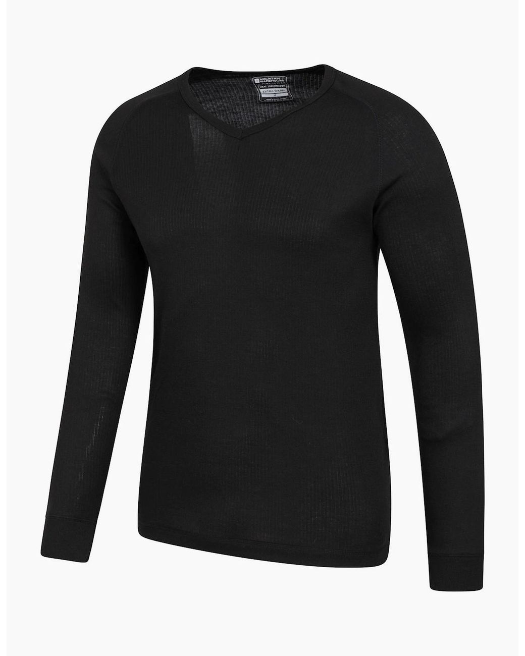 Mountain Warehouse Black Talus V Neck Thermal Top for men
