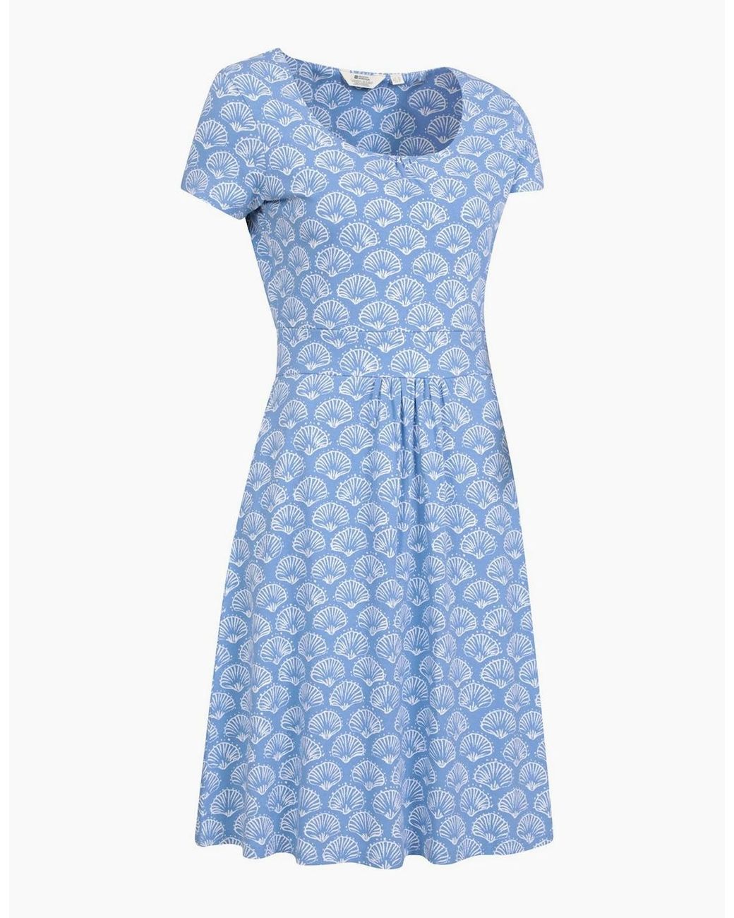 Mountain Warehouse Blue Ladies Orchid Seashells Uv Protection Midi Dress