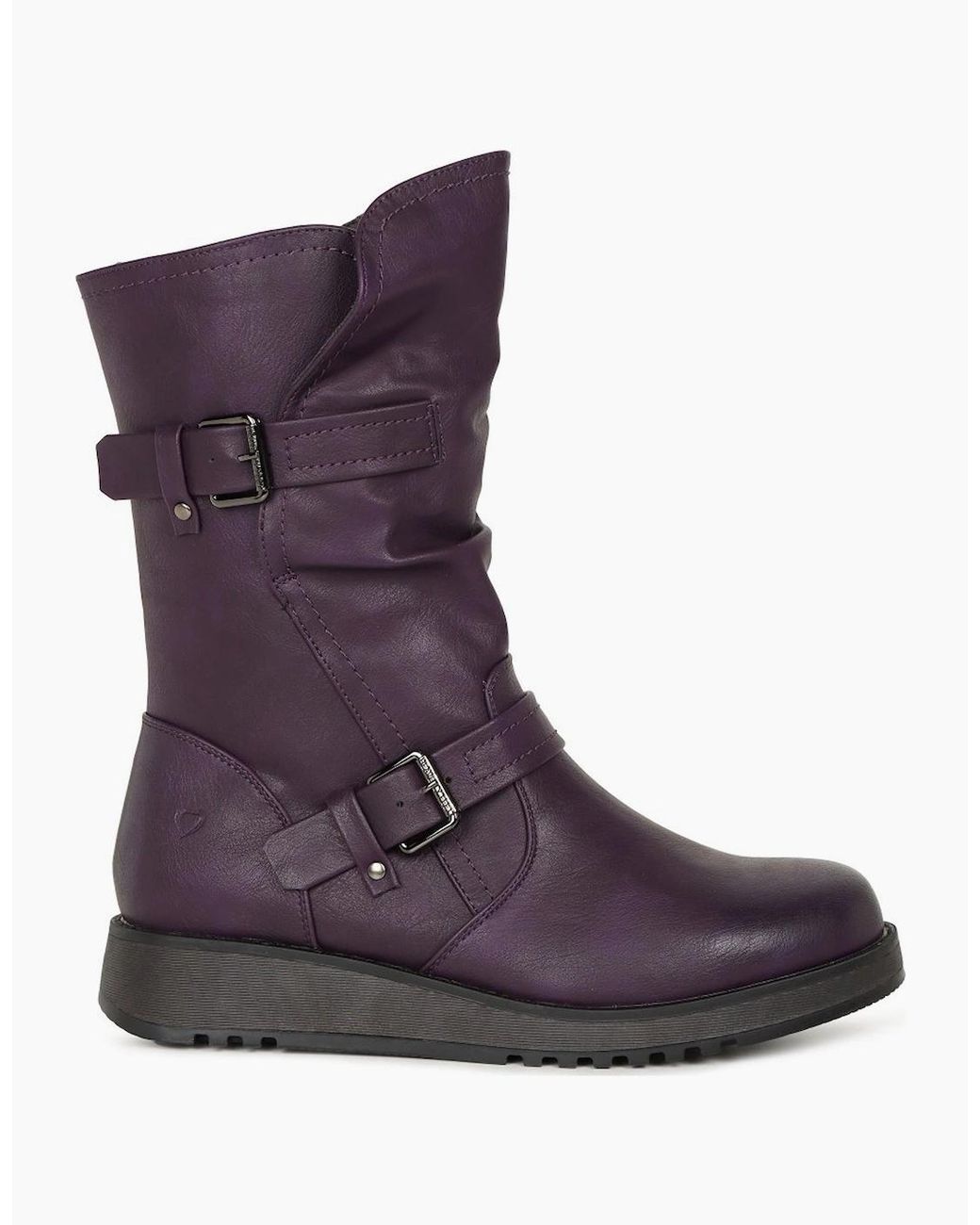 Heavenly Feet Purple Hannah 4 Calf Length Boots