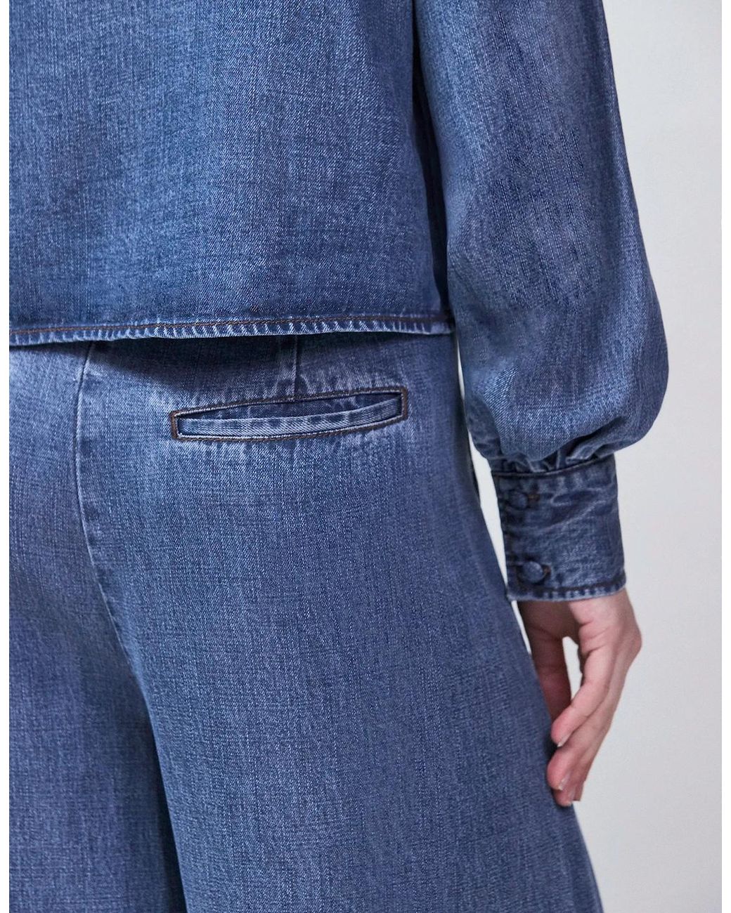 Ro&zo Blue Petite Lyocell Denim Tailored Jeans