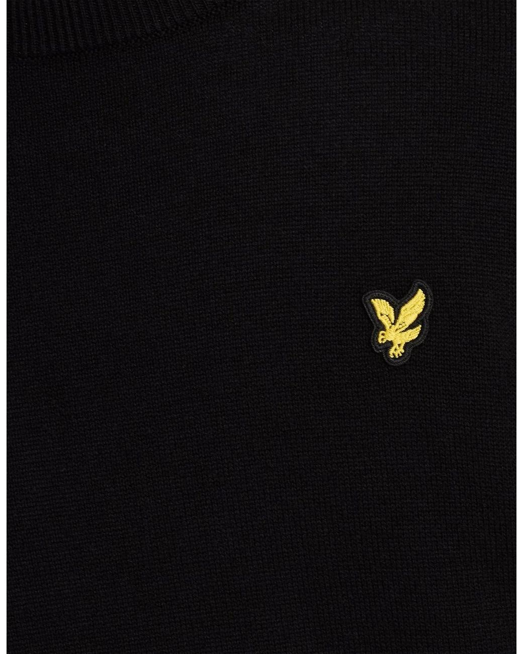 Lyle & Scott Black Cotton Crew Neck Jumper for men