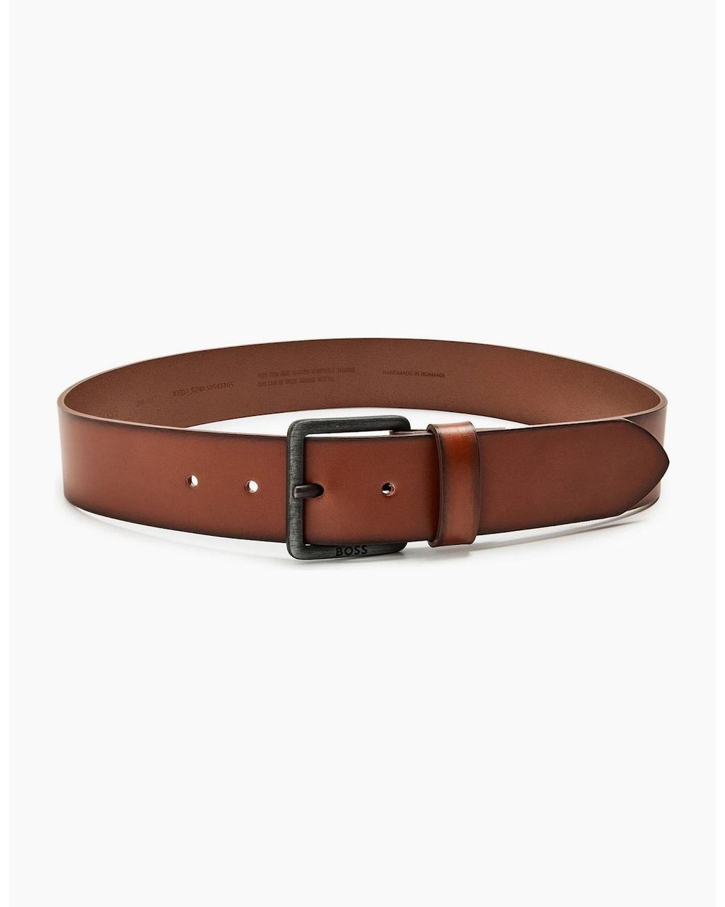 Boss Brown Leather Pin Buckle Belt for men