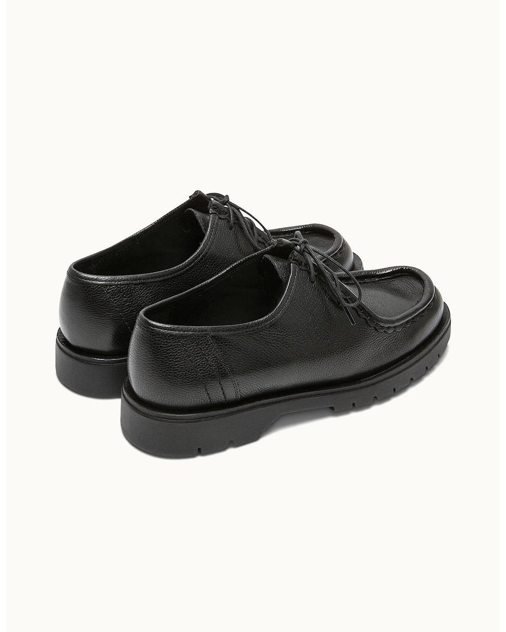 Kleman Black Padror G Veg Tanned Leather Tyrolean Shoes for men
