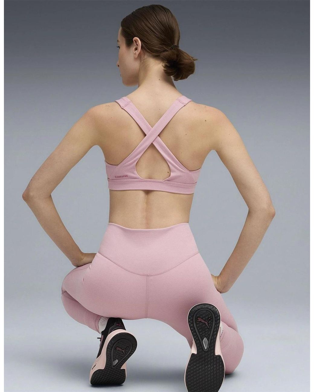PUMA Pink Cloudspun Mid Non Wired Medium Impact Sports Bra
