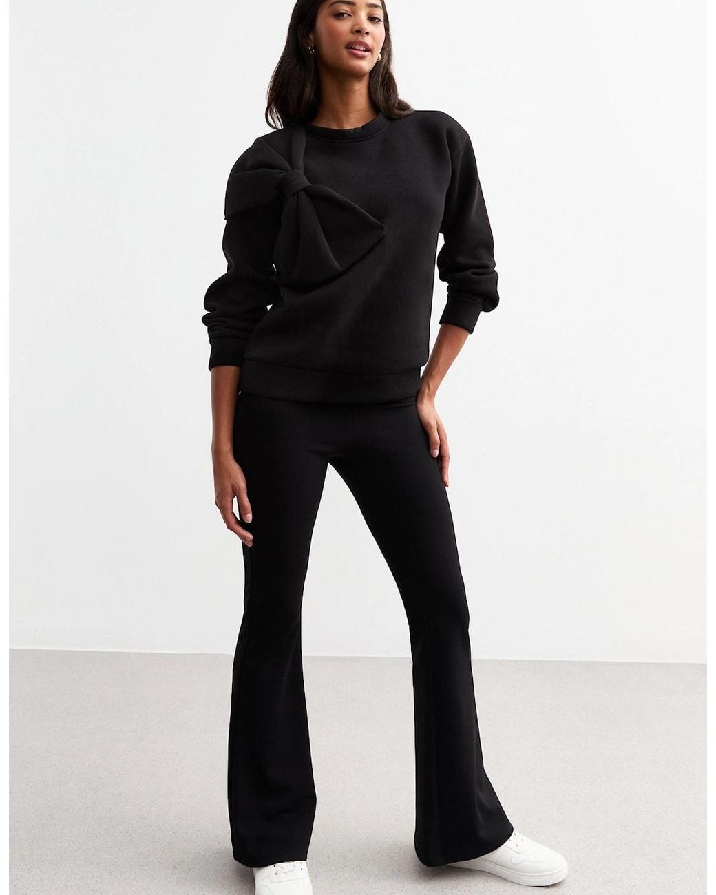 Gini London Black Bow Patch Oversized Jumper