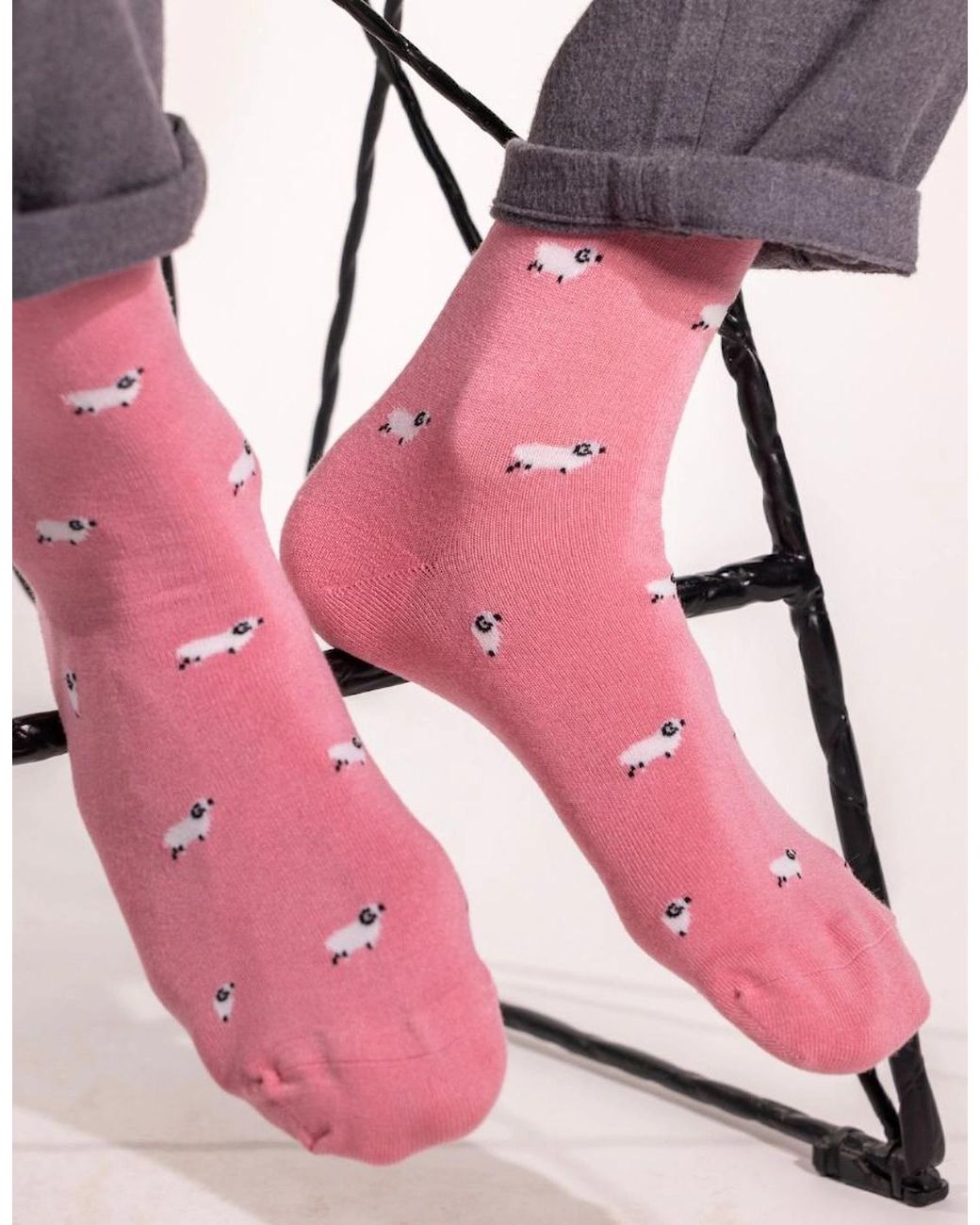 Swole Panda Pink Sheep Bamboo Socks for men