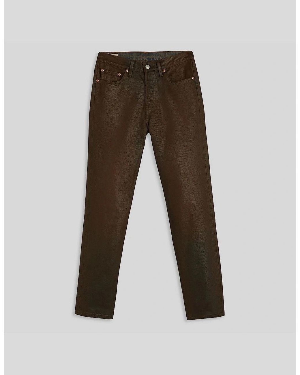Levi's Brown 501 Straight Leg Five Pocket Jeans