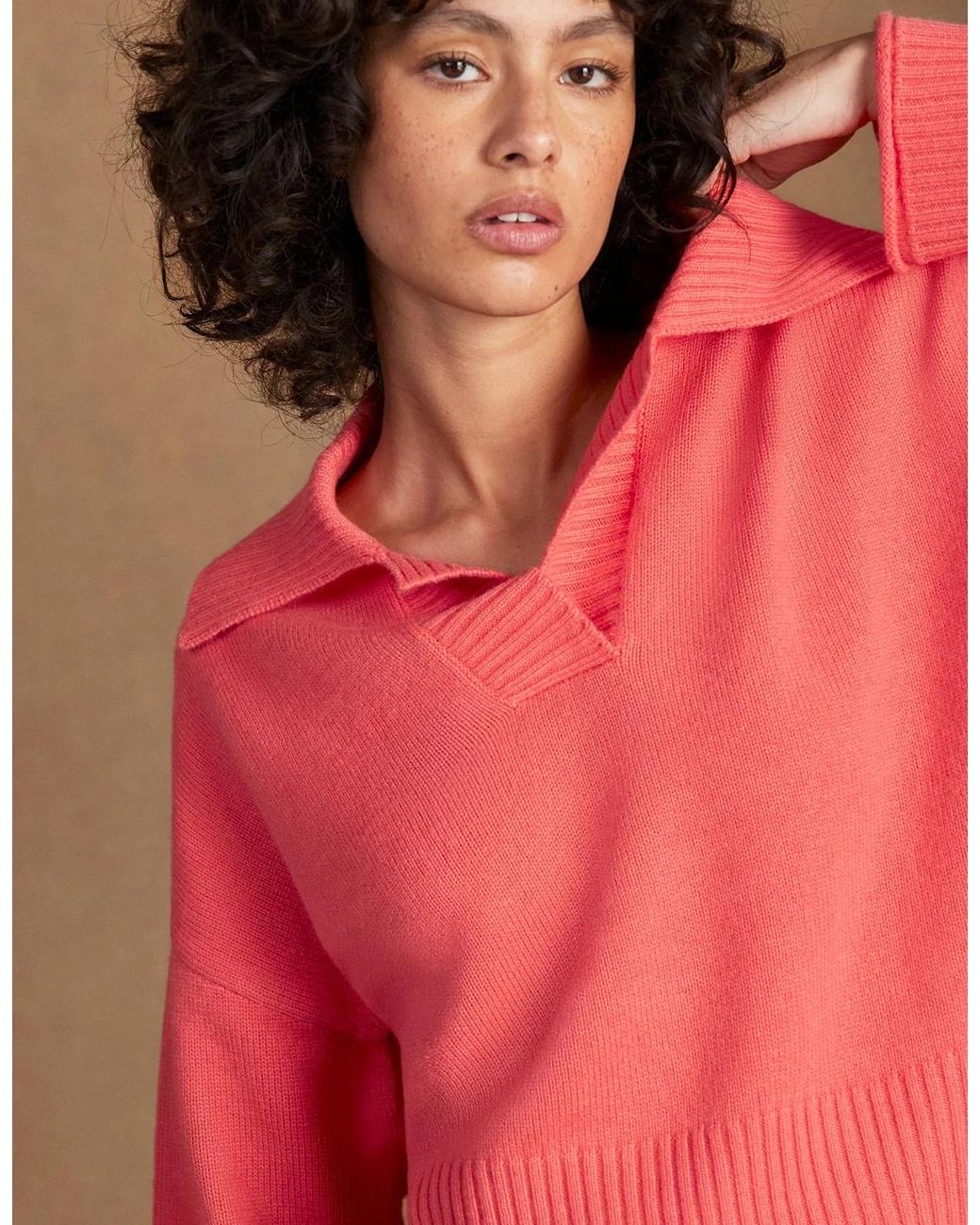 Ro&zo Red Coral Collar Jumper With Cashmere