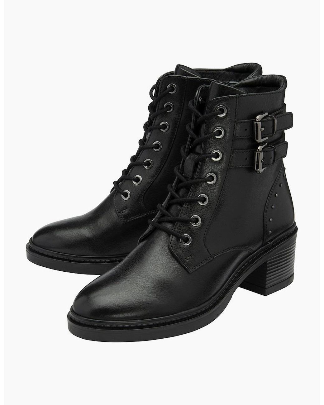 Lotus Black Parton Ankle Boots