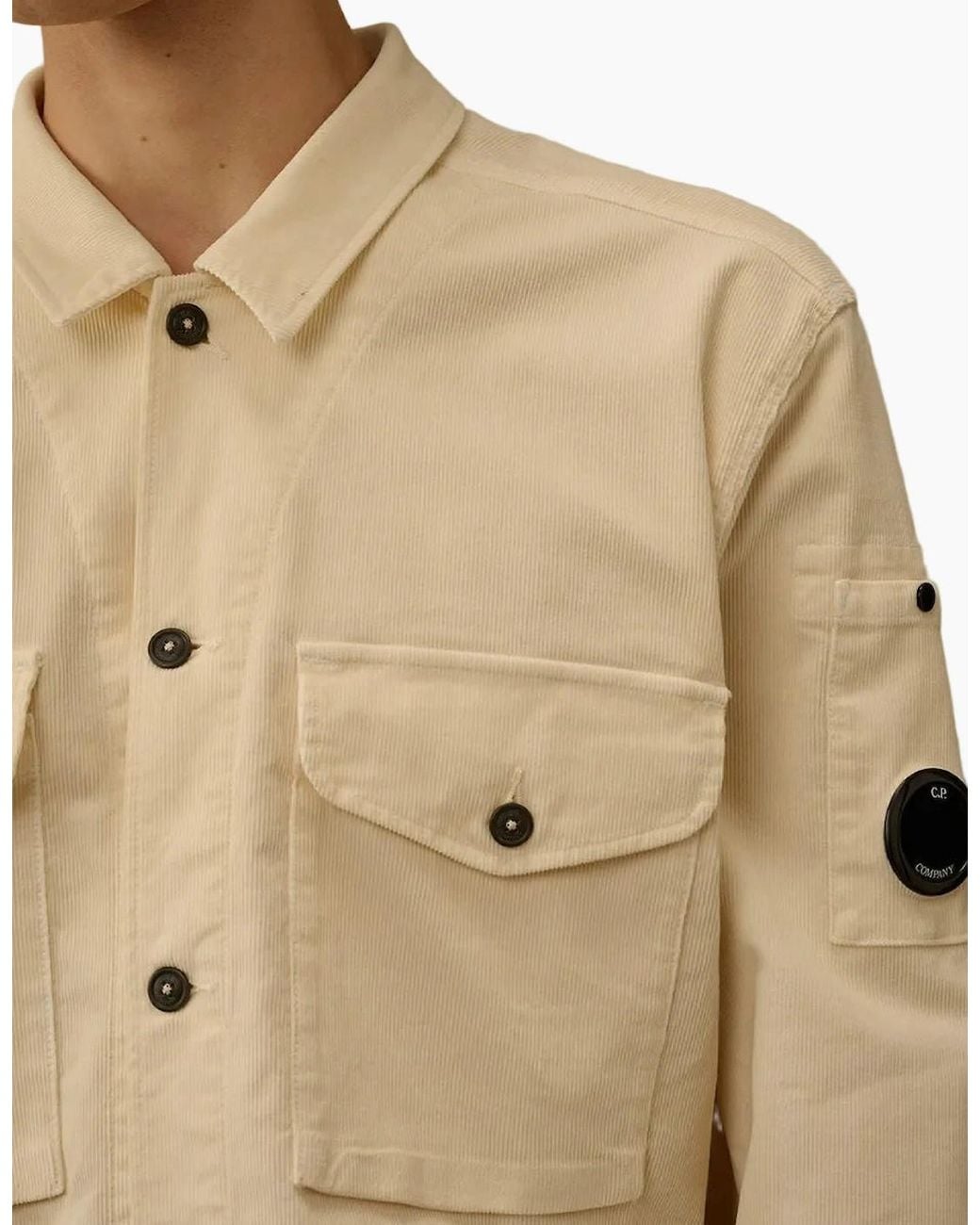 C P Company Natural Stretch Corduroy Lens Overshirt for men