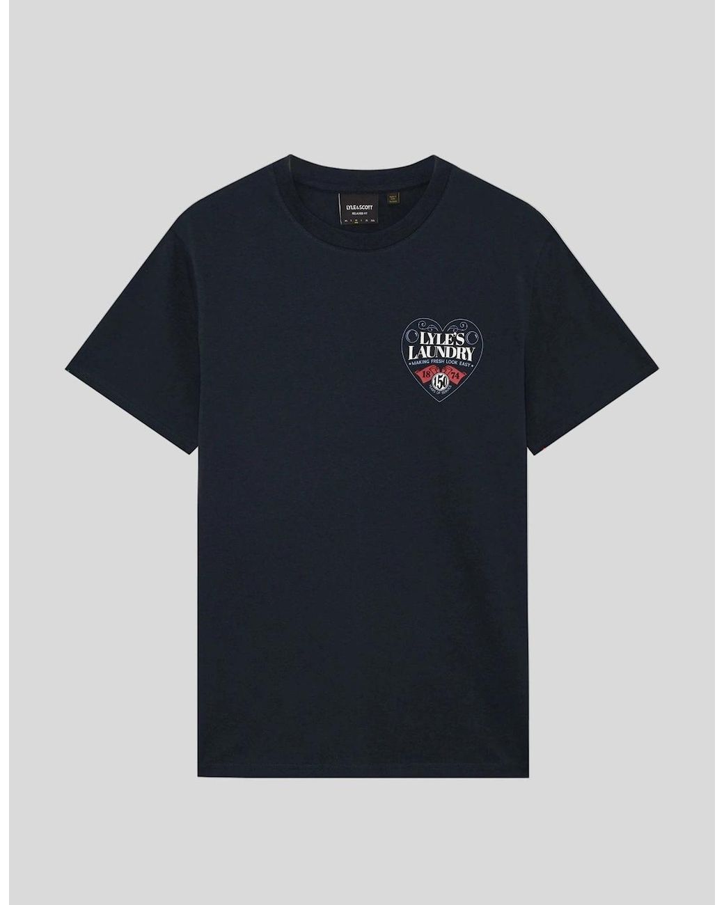 Lyle & Scott Blue Chest Graphic T-Shirt for men