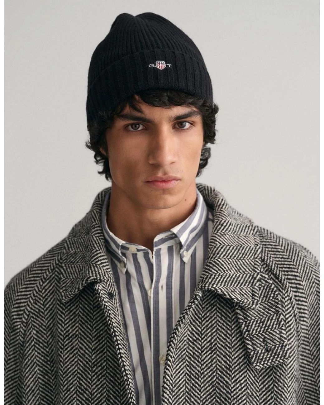 Gant Black Shield Wool Beanie