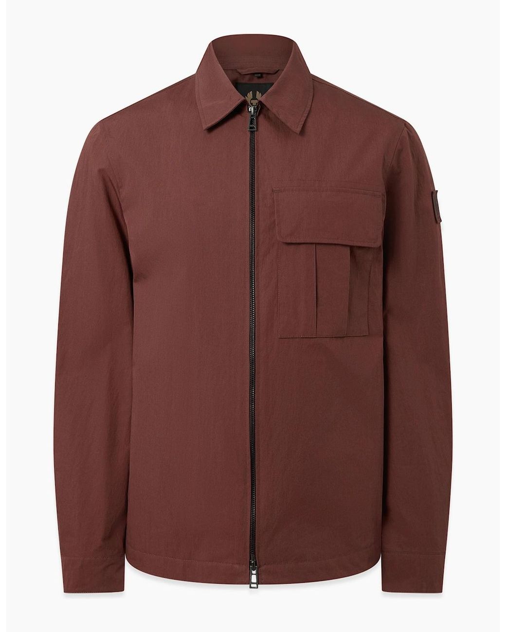 Belstaff Brown Cargo Overshirt Oxblood for men