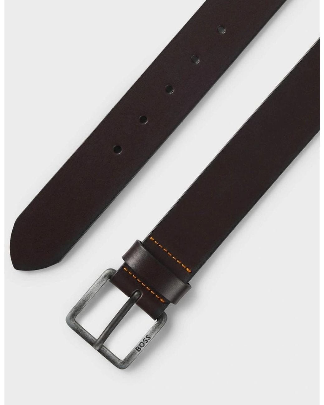 Boss Black Boss Jeeko Leather Belt With Logo Buckle for men