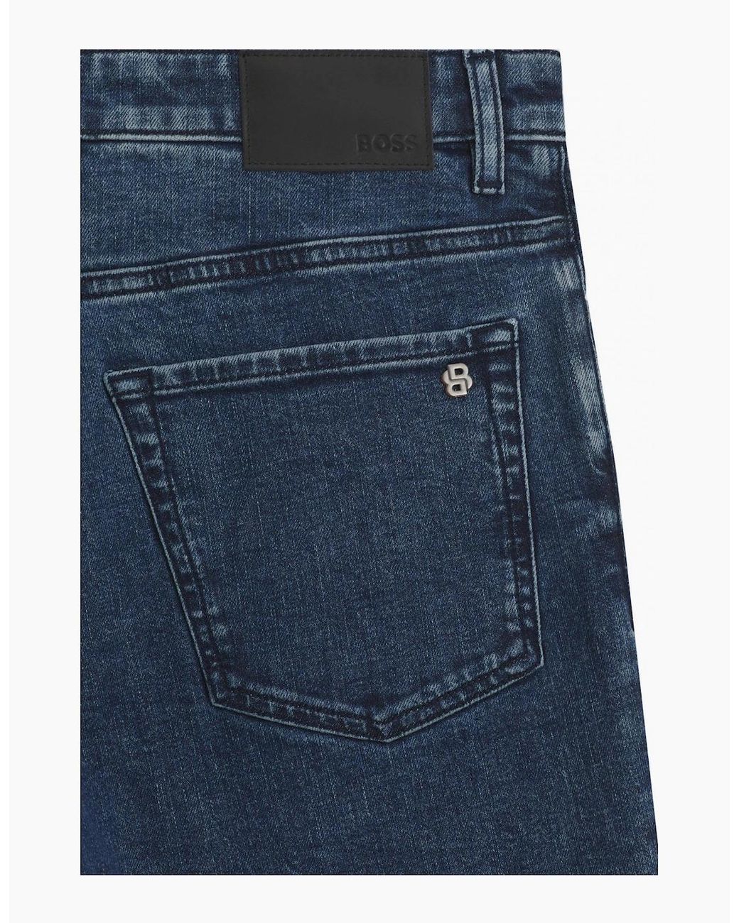 Boss Blue Regular Fit Maine Denim Jeans for men