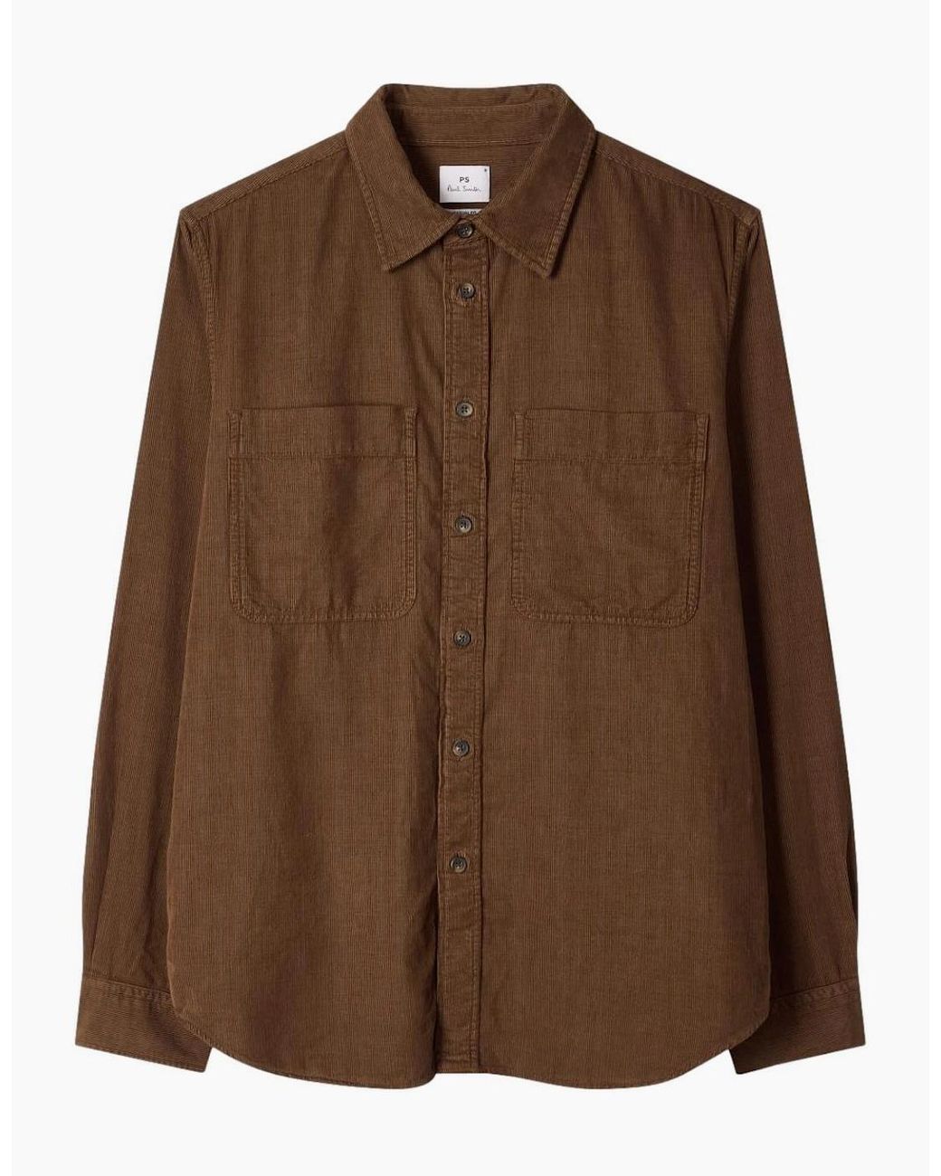 Paul Smith Brown Ps Casual Fit Cord Shirt 68 for men
